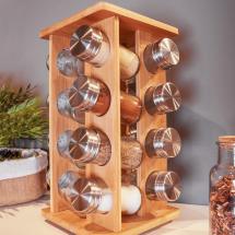 Zeller Present Bambu Kryddkarusell med 16 Glas