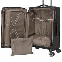 Travelite Crosslite 5.0 Svart Resvska Trolley M - 3,3 kg - 43 X 66 X 28 / 32 cm - 61/66 L - RECYCLED