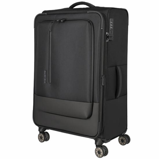 Travelite Crosslite 5.0 Svart Resvska Trolley L - 3,5 kg - 47 X 77 X 32 / 36 cm - 88/93 L - RECYCLED