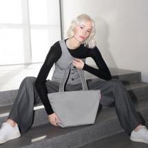 Reisenthel Herringbone Grey Shopper / Shoppingpse M 15 L - RECYCLED